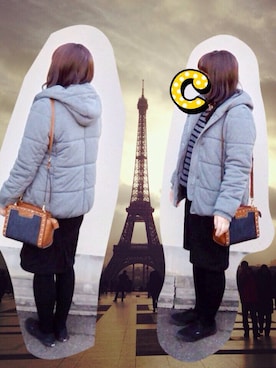 「LOWRYS FARM（ローリーズファーム）のアイテム（Tシャツ/カットソー、グレー系）」を使った、Hanuruさん（レディース・156cm）の冬コーディネート