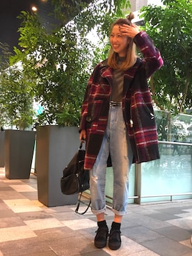 「ウエストイン」｜「アイテム（その他アウター）」を使った、hamayanさん（レディース・169cm）の秋コーディネート
