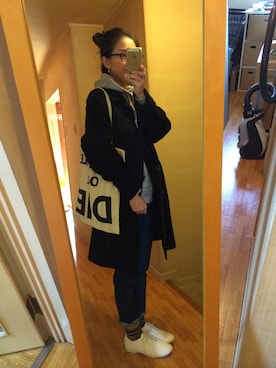 「TAKEO KIKUCHI（タケオキクチ）のアイテム（ジャケット/アウター）」を使った、mtyさん（レディース・166cm）の秋コーディネート