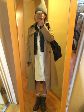 「マウンテンブーツ」｜「アイテム（トレンチコート）」を使った、mtyさん（レディース・166cm）の秋コーディネート