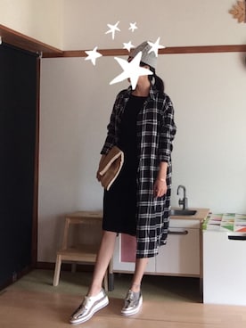 「ムートン」｜「アイテム（シャツワンピース）」を使った、mtyさん（レディース・166cm）の秋コーディネート