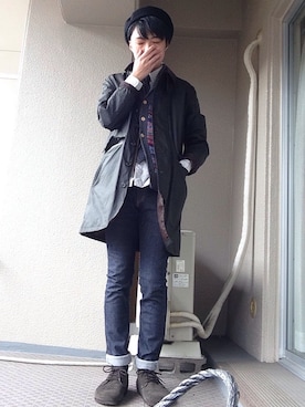 「アイテム（その他アウター）」を使った、ゆきちたかしさん（メンズ・172cm・20代）の冬コーディネート