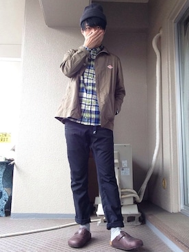 「ニットキャップ」｜「アイテム（カバーオール）」を使った、ゆきちたかしさん（メンズ・172cm）の春コーディネート