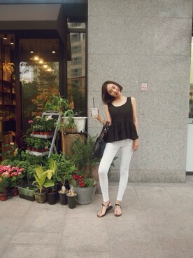 「파도BL（Shirts、その他）」を使った、일육공さん（レディース・160cm）の夏コーディネート