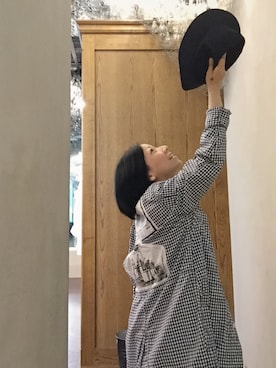 「UNDERCOVER（アンダーカバー）のアイテム（ピーコート）」を使った、上野放鬆さん（レディース・150cm）の夏コーディネート
