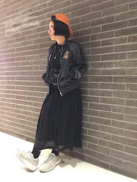 「UNDERCOVER（アンダーカバー）のアイテム（バッグ）」を使った、上野放鬆さん（レディース・150cm）の秋コーディネート