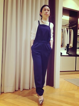 「HELIOPOLE(HELIOPOLE)」｜「アイテム（オールインワン・サロペット）」を使った、GA-SUさん（レディース・158cm）の冬コーディネート