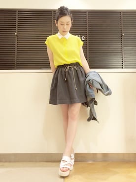 「HELIOPOLE（エリオポール）のアイテム（ジャケット/アウター）」を使った、GA-SUさん（レディース・158cm）の春コーディネート