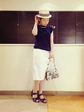 「HELIOPOLE（エリオポール）のアイテム（帽子）」を使った、GA-SUさん（レディース・158cm）の春コーディネート