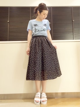 「HELIOPOLE（エリオポール）のアイテム（サンダル）」を使った、GA-SUさん（レディース・158cm）の夏コーディネート
