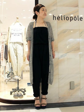 「HELIOPOLE(HELIOPOLE)」｜「アイテム（オールインワン・サロペット）」を使った、GA-SUさん（レディース・158cm）の夏コーディネート