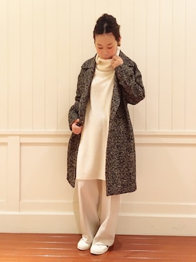 「HELIOPOLE（エリオポール）のアイテム（チェスターコート）」を使った、GA-SUさん（レディース・158cm）の秋コーディネート