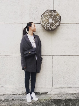 「chanel」｜「アイテム（チェスターコート）」を使った、Lily Jenさん（レディース・165cm）の春コーディネート