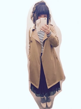 「amelier MAJESTIC LEGON（アメリエルマジェスティックレゴン）のアイテム（トレンチコート）」を使った、kanoko.kさん（レディース・153cm）の春コーディネート