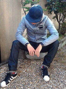 「G-STAR RAW（ジースターロゥ）のアイテム（ダウンジャケット/コート）」を使った、Dj MushRoomさん（メンズ・170cm）の秋コーディネート