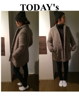 「TODAYFUL（トゥデイフル）のアイテム（モッズコート）」を使った、nonk27さん（レディース・161cm）の冬コーディネート