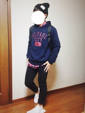 「アイテム（ニットキャップ/ビーニー）」を使った、Takuさん（メンズ・162cm・10代）の秋コーディネート