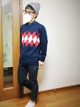 「アイテム（ニットキャップ/ビーニー）」を使った、Takuさん（メンズ・162cm・10代）の秋コーディネート