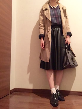 「ウエストイン」｜「アイテム（トレンチコート）」を使った、Mari&Co.さん（レディース・160cm）の秋コーディネート