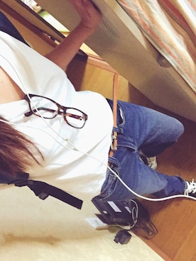 「テーパードデニム」｜うーいさん（レディース・154cm）の夏コーディネート