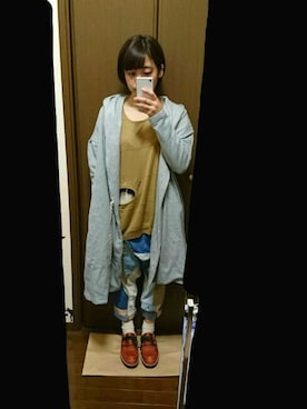「おうち」｜「アイテム（パンツ）」を使った、GAOさん（レディース・155cm）の冬コーディネート