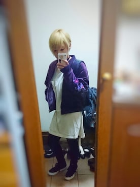 「金髪ショート」｜「アイテム（ジャケット/アウター）」を使った、GAOさん（レディース・156cm）の秋コーディネート
