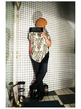 「KIDS LOVE GAITE（キッズラブゲイト）の[KIDS LOVE GAITE] ラバーソール/ダブルモンクストラップシューズ（その他シューズ、ブラック系）」を使った、POESIA－Mas－さん（メンズ・170cm）の夏コーディネート