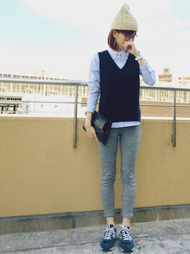 「NEW BALANCE（ニューバランス）のNew Balance ニューバランス ライフスタイルシューズ MRL996AN NAVY(AN)（スニーカー）」を使った、naoさん（レディース・166cm）の秋コーディネート