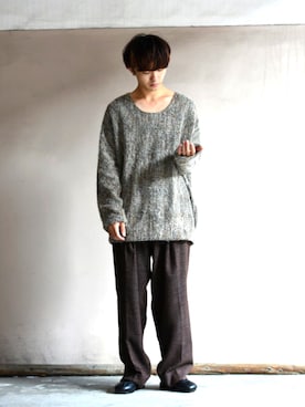 「my beautiful landlet（マイビューティフルランドレット）のアイテム（サンダル）」を使った、東端さん（メンズ・165cm）の秋コーディネート