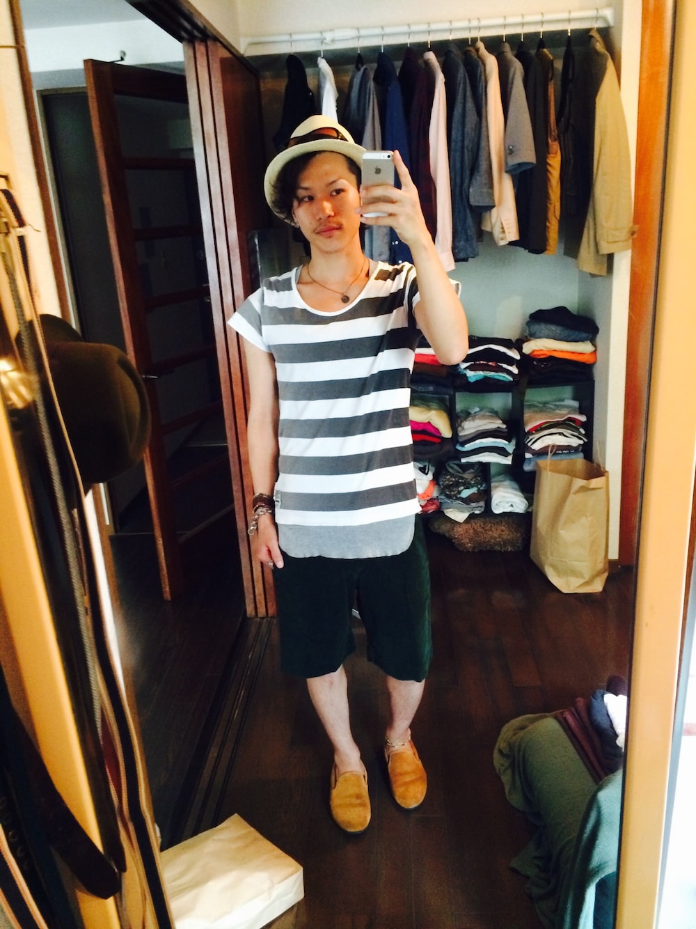「Ditaのアイテム（サングラス、ブラウン系）」を使った、上水流（弟）さん（メンズ・171cm）の夏コーディネートの1枚目の写真