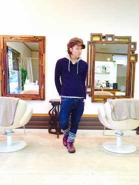 上水流（弟）さん（メンズ・171cm）の冬コーディネート