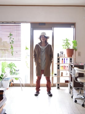 「プルオーバーパーカー」｜「アイテム（ブーツ）」を使った、上水流（弟）さん（メンズ・171cm）の秋コーディネート