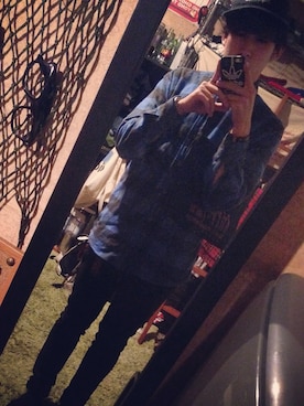 「Supreme （シュプリーム）の古着（キャップ、ブラック系）」を使った、kazikaziさん（メンズ・164cm）の秋コーディネート