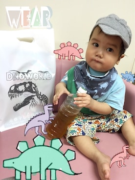 「no brand（ノーブランド）のアイテム（キャスケット）」を使った、Agent Iさん（キッズ・70cm）の夏コーディネート