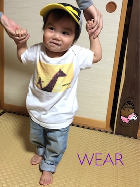 「next（next）のアイテム（キャップ）」を使った、Agent Iさん（キッズ・70cm）の夏コーディネート