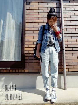 「マムジーンズ」｜ぷっちょ☆さん（レディース・156cm）の春コーディネート