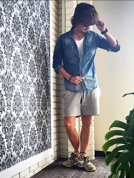 「アイテム（イエロー系）」を使った、kazuさん（メンズ・175cm）の春コーディネート