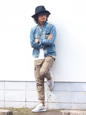 「BAYFLOW(BAYFLOW)」｜「アイテム（デニムジャケット）」を使った、kazuさん（メンズ・175cm）の秋コーディネート