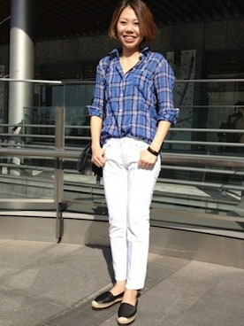 「ブルー x ホワイト」｜SUWAさん（レディース・164cm）の春コーディネート