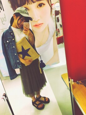 「Abercrombie&Fitch（アバークロンビーアンドフィッチ）のアイテム（帽子）」を使った、Kahoさん（レディース・153cm）の秋コーディネート