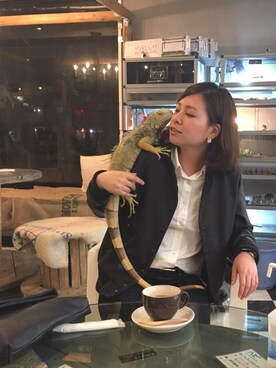 「GU（ジーユー）のアイテム（スタジャン、ブラック系）」を使った、GENJIさん（レディース・156cm）の夏コーディネート