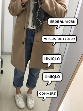 「Maison de FLEUR（メゾンドフルール）のアイテム（ジャケット/アウター）」を使った、ayumiさん（レディース・164cm）の冬コーディネート