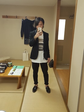 「ショールカラー」｜「アイテム（テーラードジャケット）」を使った、Ryohsukeさん（メンズ・169cm）の春コーディネート
