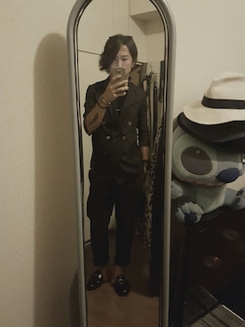 「ビットローファー」｜「アイテム（サンダル）」を使った、Ryohsukeさん（メンズ・169cm）の秋コーディネート