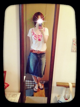 「DAISO（DAISO）のアイテム（ビーチサンダル）」を使った、ゆうすかさん（レディース・163cm）の夏コーディネート