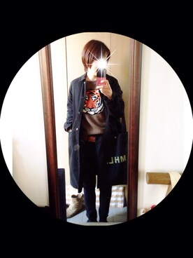 「アニマル」｜「アイテム（トレンチコート）」を使った、ゆうすかさん（レディース・163cm）の冬コーディネート