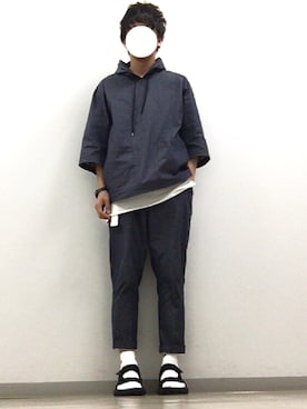 「NIKE（ナイキ）のNIKE / 3P COTTON  CUSHION QUARTER SOCKS（ソックス/靴下、ホワイト系）」を使った、naokiさん（メンズ）の春コーディネート
