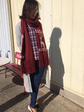 「NICE CLAUP（ナイスクラップ）のアイテム（ナイロンジャケット）」を使った、さとみさん（レディース・160cm）の秋コーディネート