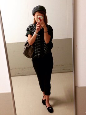 「CECIL McBEE（セシルマクビー）のアイテム（ハンチング/ベレー帽）」を使った、Sayaka Nozakiさん（レディース・160cm）の秋コーディネート