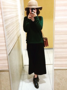 「お出掛けコーデ」｜「アイテム（帽子）」を使った、Sayaka Nozakiさん（レディース・160cm）の冬コーディネート